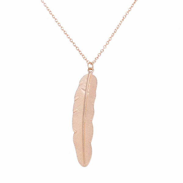 Fashion Feather Long Chain Necklace