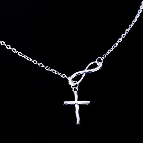 Infinity Crosses Long Chain Necklace