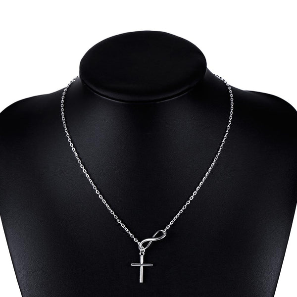 Infinity Crosses Long Chain Necklace