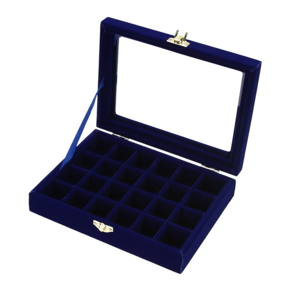 24 Grids Velvet Jewelry Box