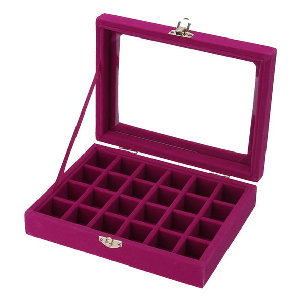 24 Grids Velvet Jewelry Box