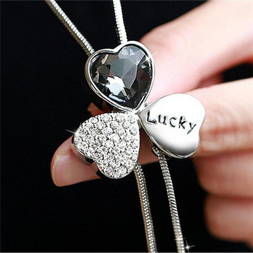 Leaf Zircon Long Necklace