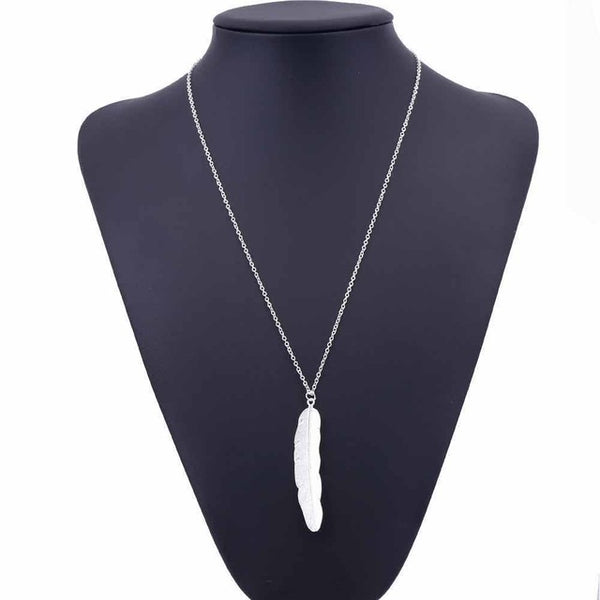 Fashion Feather Long Chain Necklace